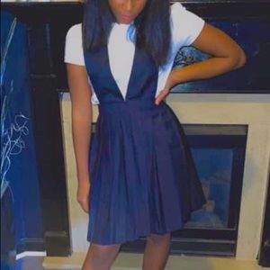 French Toast V-Neck Black Uniform Dress